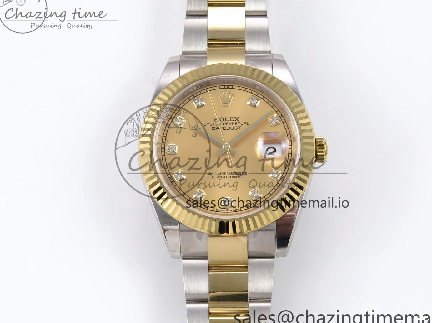 MiroTime 0514 DateJust 41 126333 EWEF Best Edition YG Diamonds Dial on SS YG Oyster Bracelet A Minimalist 973